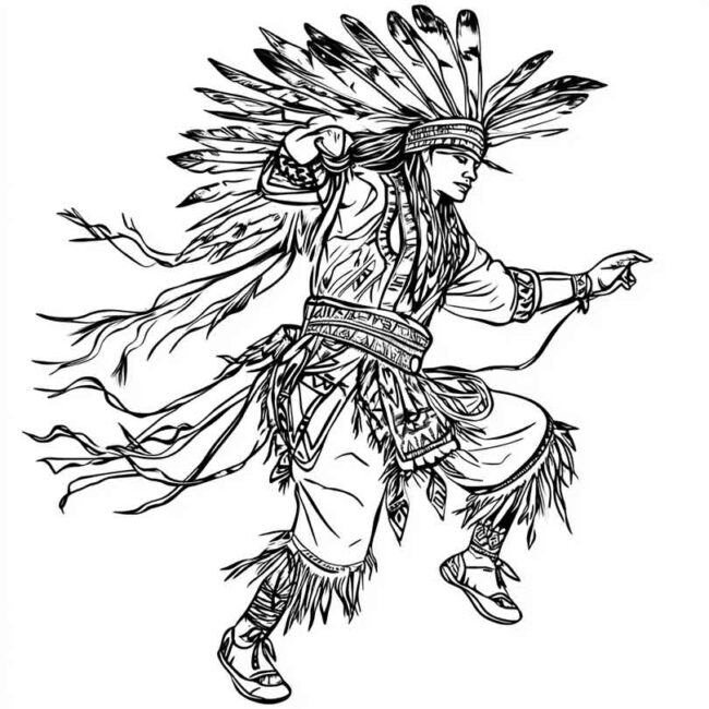danca indigena para colorir png 38