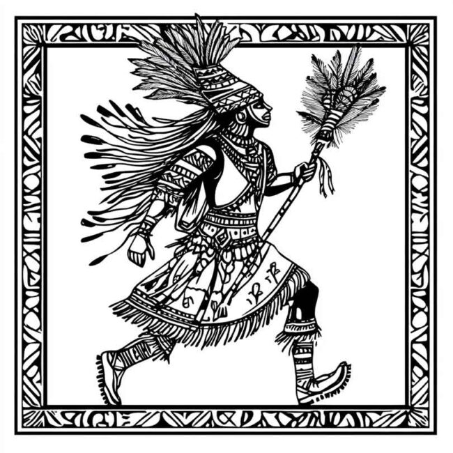 danca indigena para colorir png 39