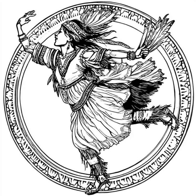 danca indigena para colorir png 23