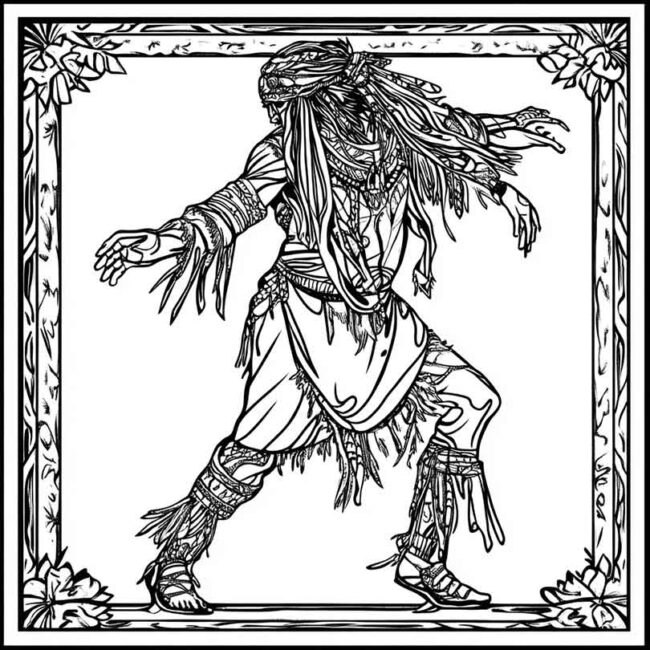 danca indigena para colorir png 30