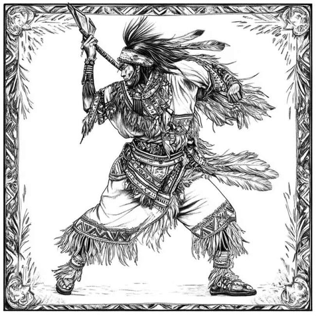 danca indigena para colorir png 11