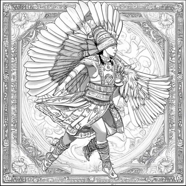 danca indigena para colorir png 1