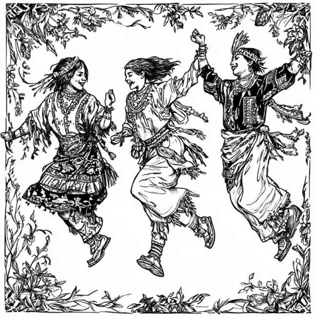 danca indigena para colorir png 12