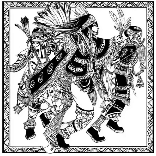 danca indigena para colorir png 13