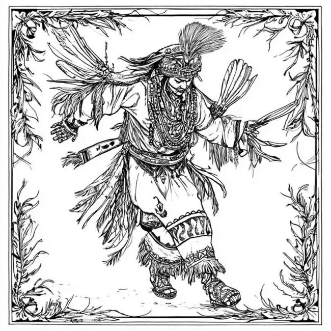 danca indigena para colorir png 16
