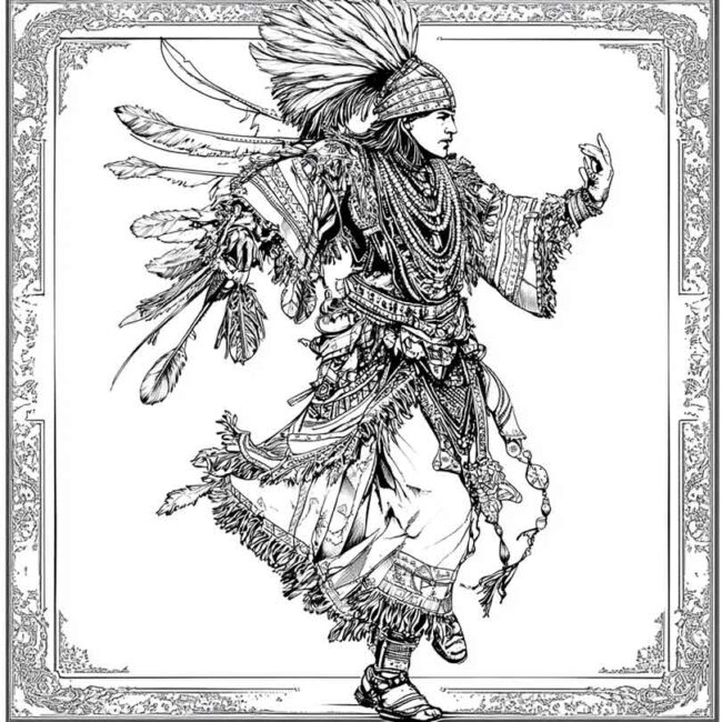 danca indigena para colorir png 17