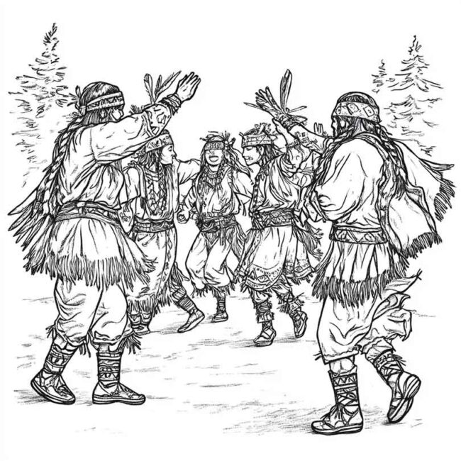 danca indigena para colorir png 19