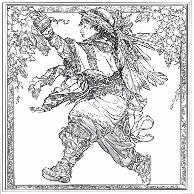 danca indigena para colorir png 10