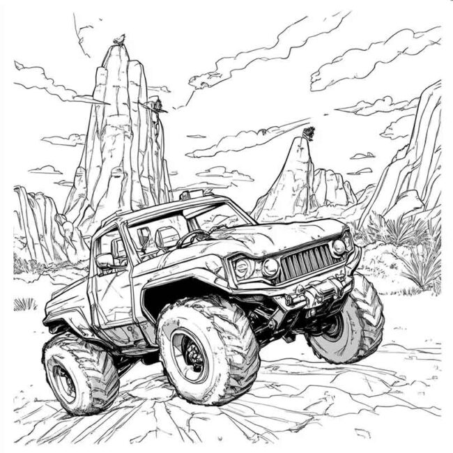 carro de dinossauro para colorir png 18