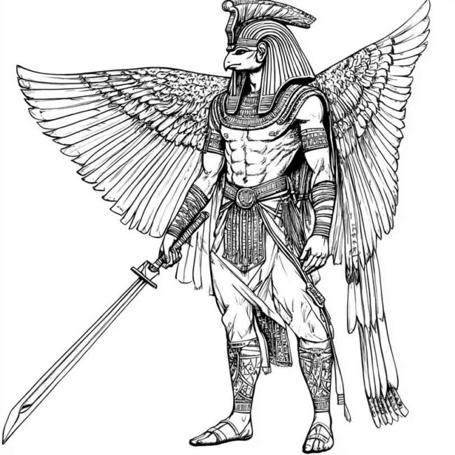 guerreiros egipcios para imprimir e colorir png 9