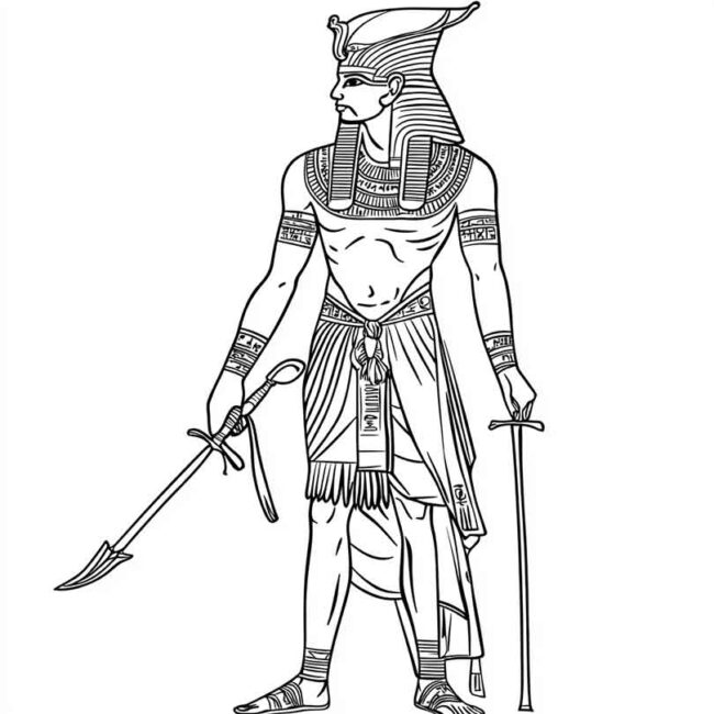 guerreiros egipcios para imprimir e colorir png 1