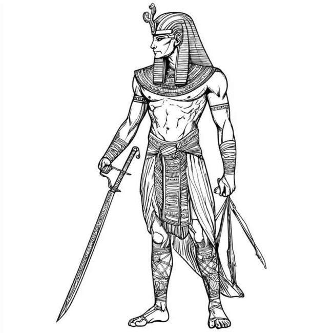 guerreiros egipcios para imprimir e colorir png 33