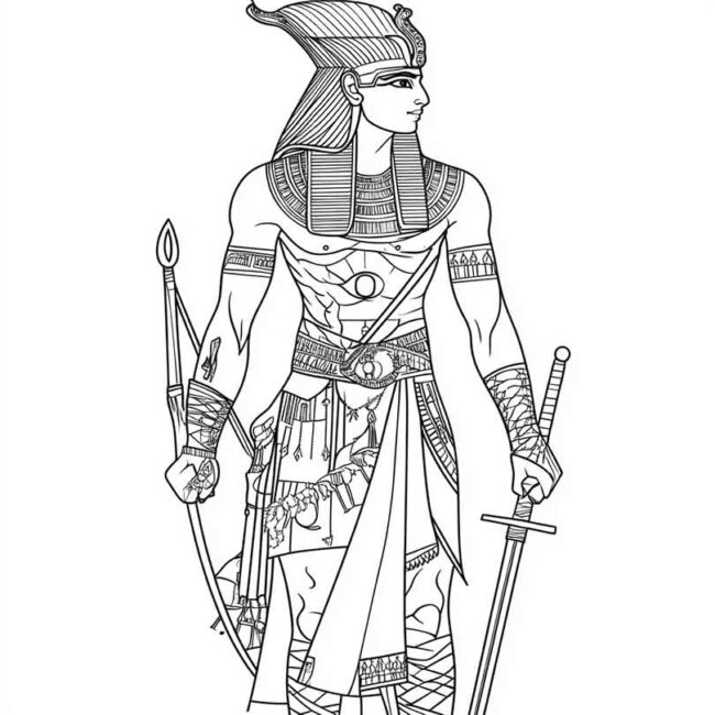 guerreiros egipcios para imprimir e colorir png 24