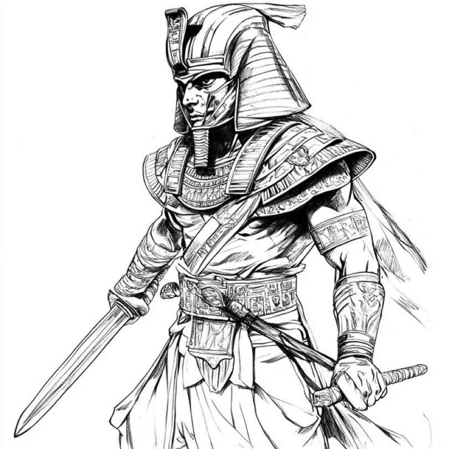 guerreiros egipcios para imprimir e colorir png 11