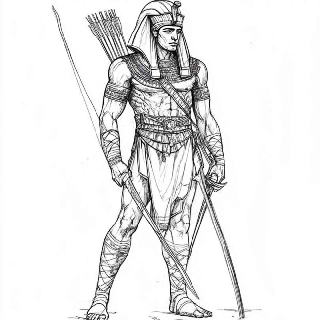 guerreiros egipcios para imprimir e colorir png 17