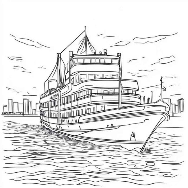 Ferry Boat para imprimir e colorir png 7