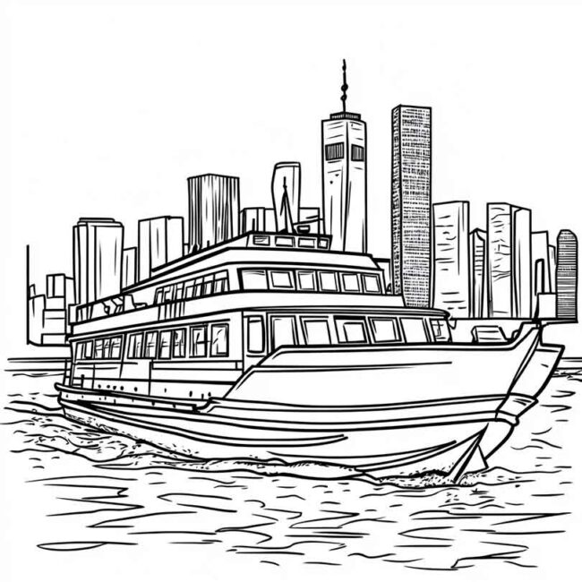 Ferry Boat para imprimir e colorir png 8