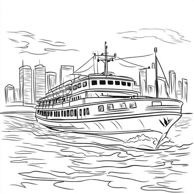Ferry Boat para imprimir e colorir png 9
