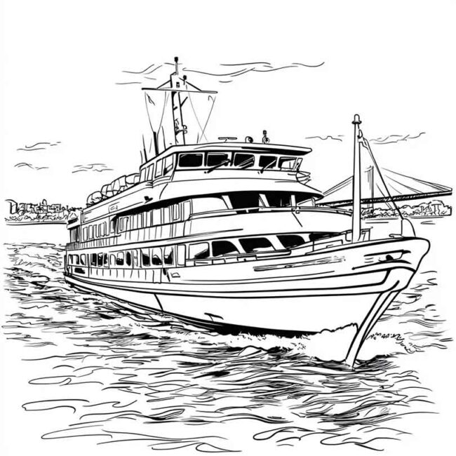 Ferry Boat para imprimir e colorir png 3