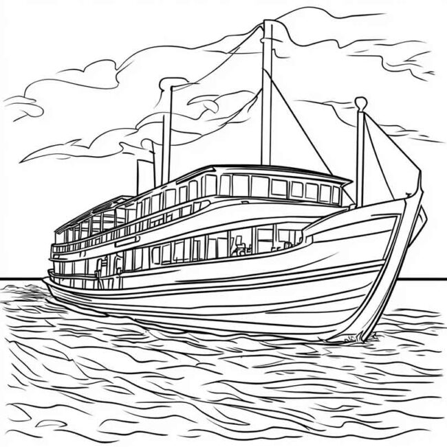 Ferry Boat para imprimir e colorir png 4