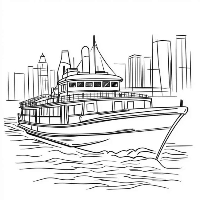 Ferry Boat para imprimir e colorir png 21