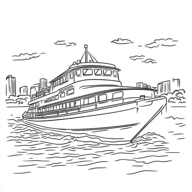 Ferry Boat para imprimir e colorir png 24