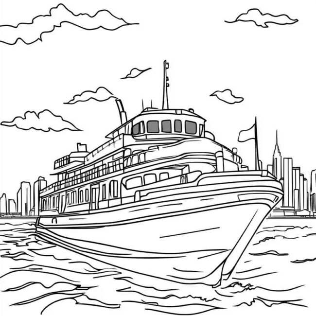 Ferry Boat para imprimir e colorir png 13