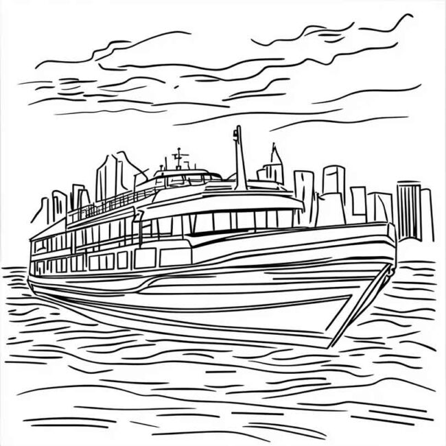 Ferry Boat para imprimir e colorir png 14