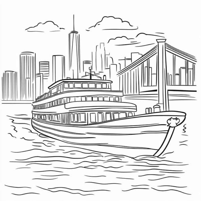 Ferry Boat para imprimir e colorir png 10