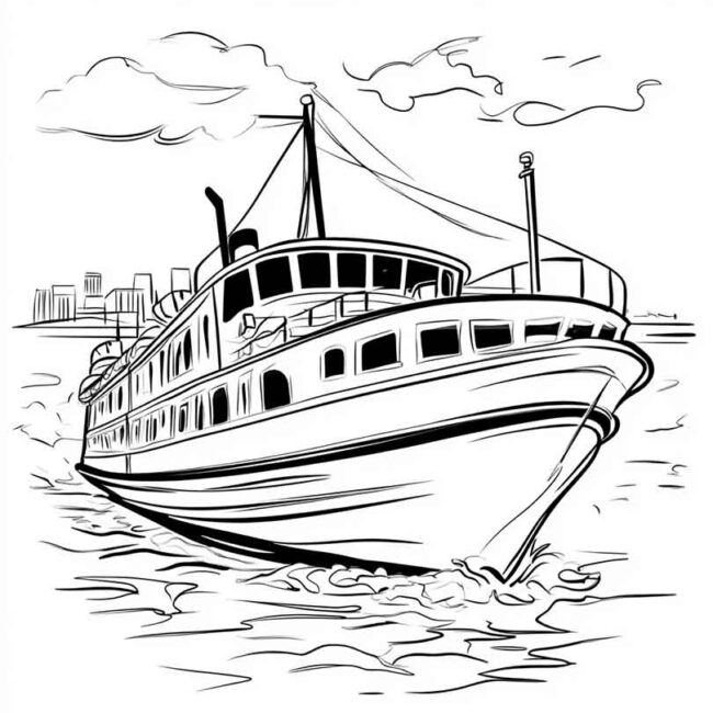 Ferry Boat para imprimir e colorir png 12