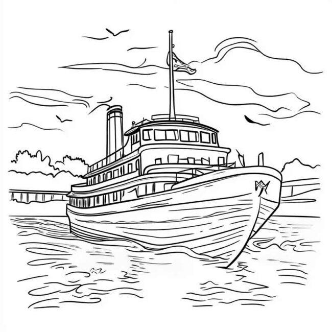 Ferry Boat para imprimir e colorir png 19