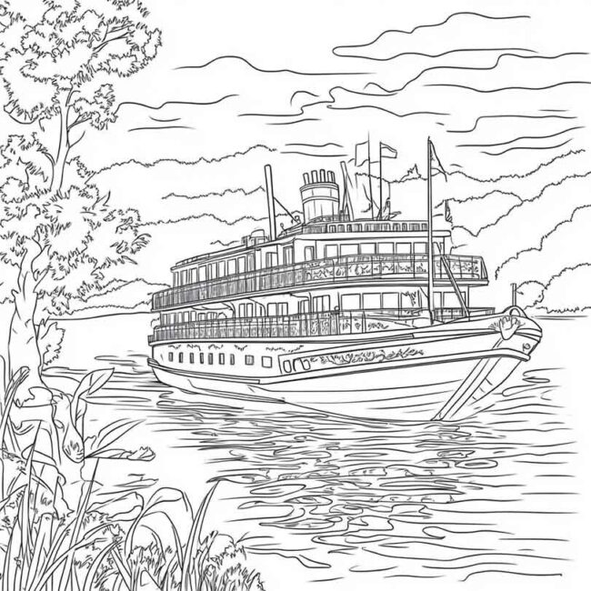 Ferry Boat para imprimir e colorir png 2