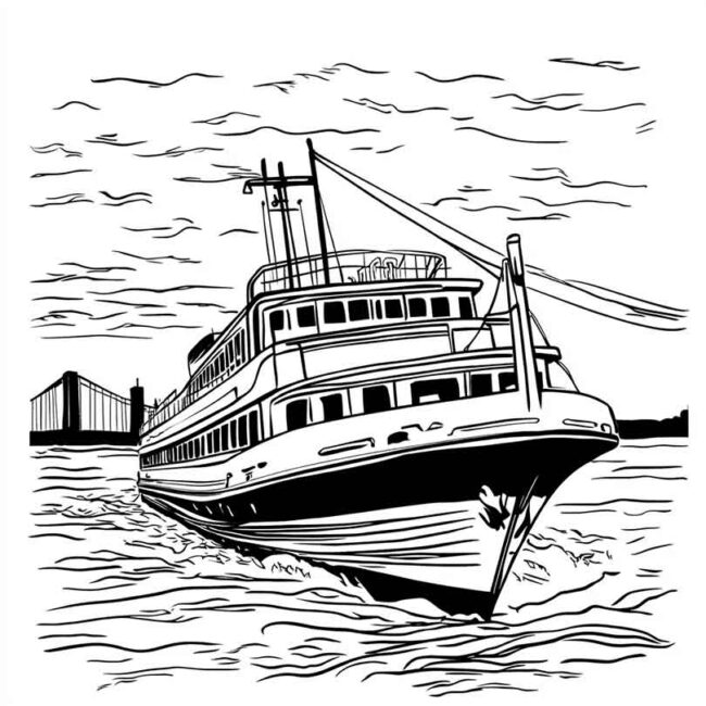 Ferry Boat para imprimir e colorir png 11