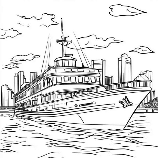 Ferry Boat para imprimir e colorir png 1