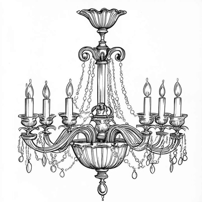 candelabro para imprimir e colorir png 5