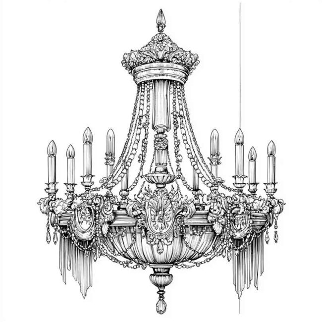 candelabro para imprimir e colorir png 20