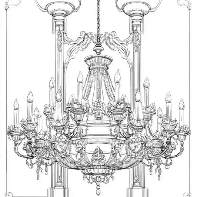 candelabro para imprimir e colorir png 10