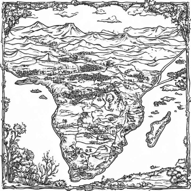africa do sul para imprimir e colorir em desenhos 4