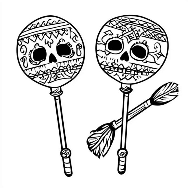 chocalho mexicano para imprimir e colorir em png 8