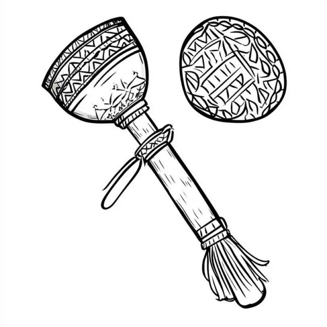 chocalho mexicano para imprimir e colorir em png 9