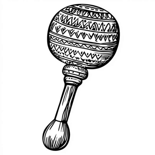 chocalho mexicano para imprimir e colorir em png 7