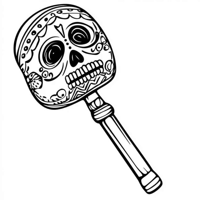 chocalho mexicano para imprimir e colorir em png 4