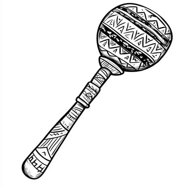 chocalho mexicano para imprimir e colorir em png 18