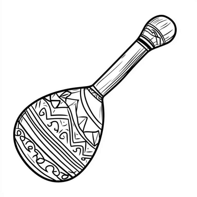 chocalho mexicano para imprimir e colorir em png 2