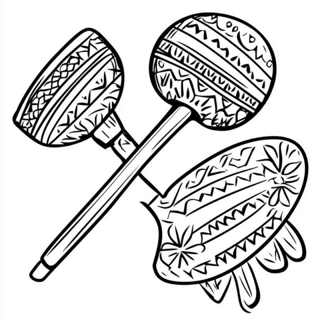chocalho mexicano para imprimir e colorir em png 6