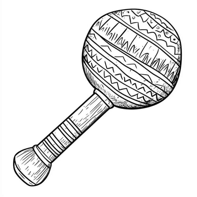 chocalho mexicano para imprimir e colorir em png 1