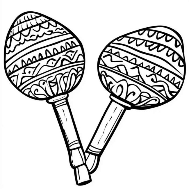 chocalho mexicano para imprimir e colorir em png 11