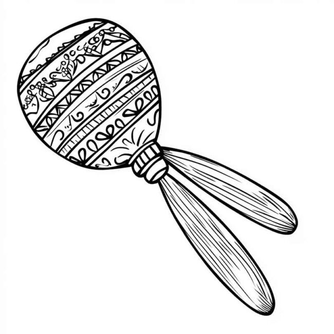 chocalho mexicano para imprimir e colorir em png 12