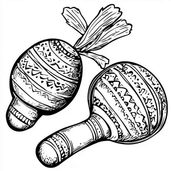 chocalho mexicano para imprimir e colorir em png 15