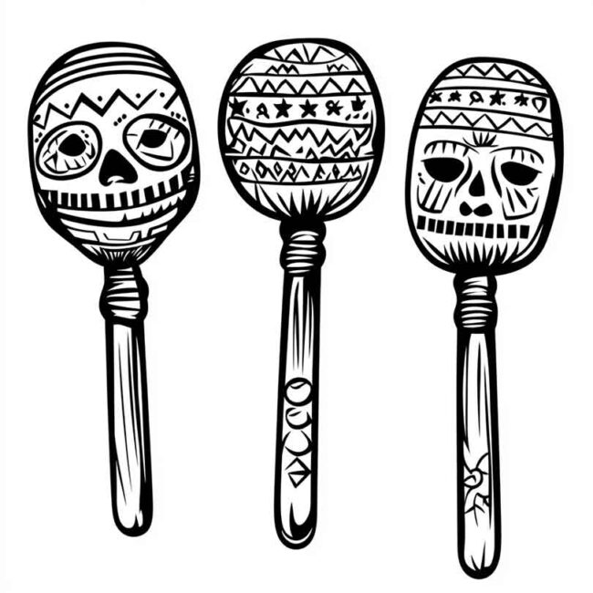 chocalho mexicano para imprimir e colorir em png 16